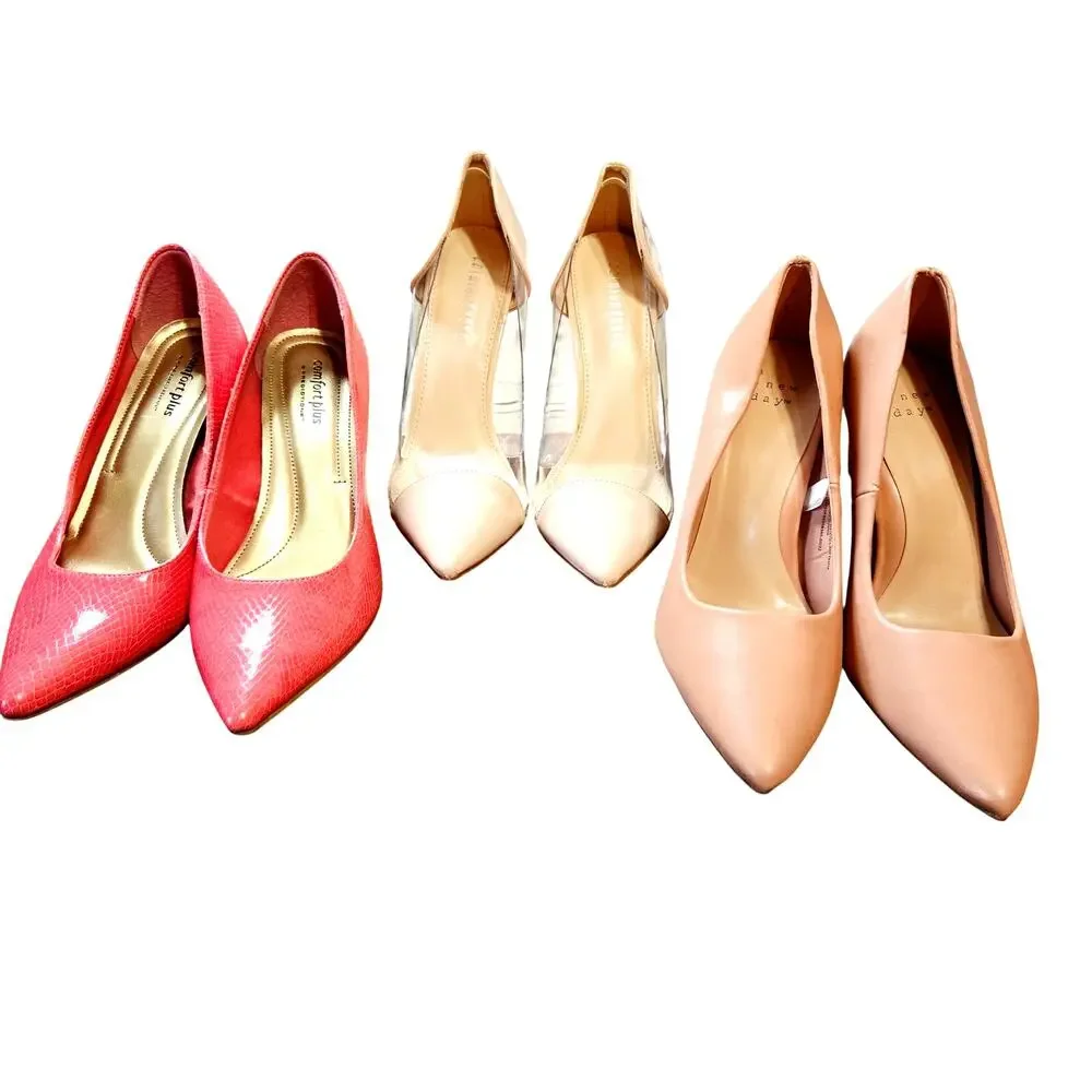 A New Day + More Size 7.5 Heeled Pumps Women's Lot of 3 Pairs Bulk Shoes